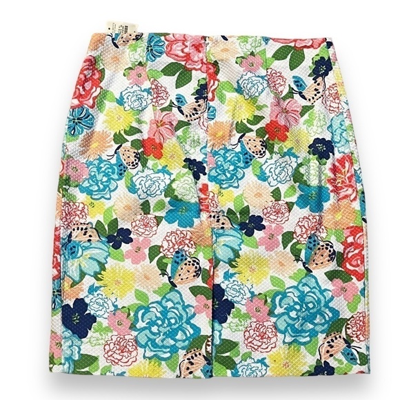 New Talbots Pencil Skirt Floral Print Size 8 PETITE Colorful Preppy work wear - Picture 5 of 6